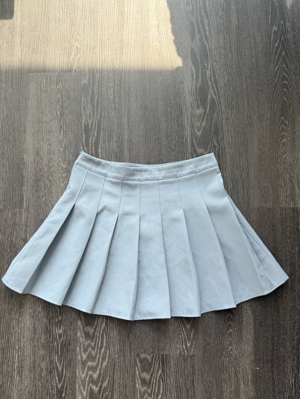 Missguided Light Blue Pleated Skater Mini Skirt